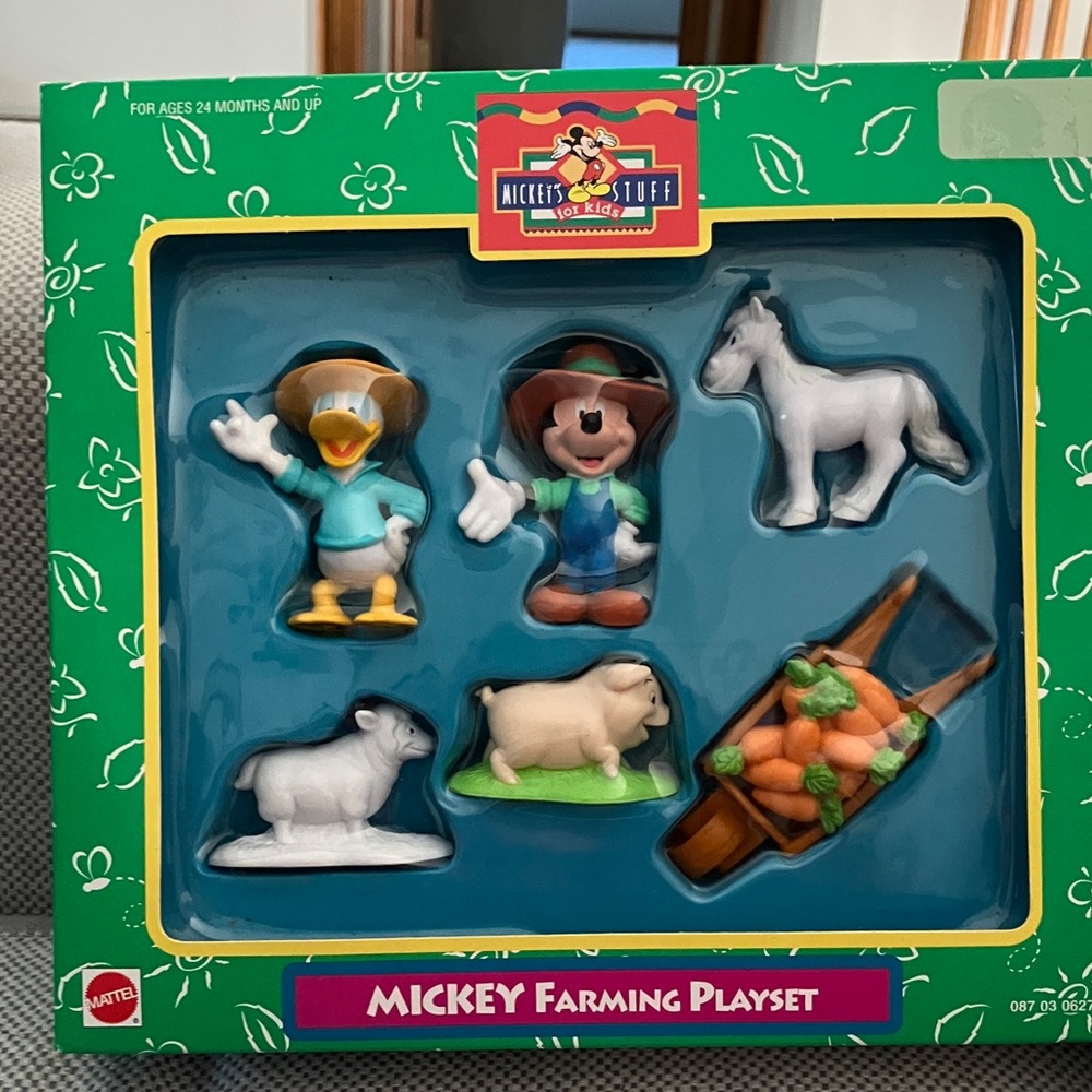 Vintage 1996 Mattel Disney Mickey Farming Play Set Figures Mickey Stuff For Kids
